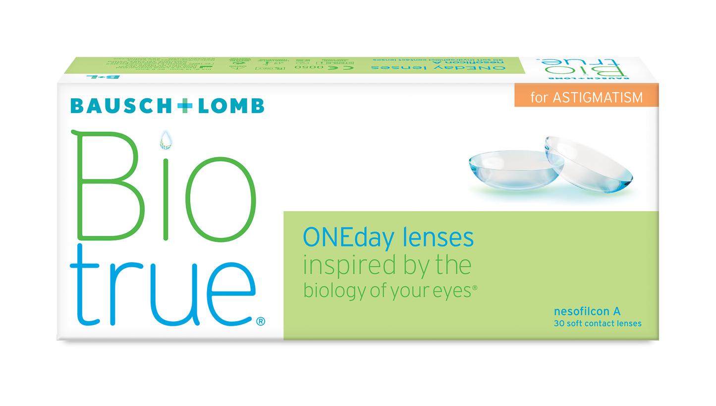 Biotrue ONEday for Astigmatism daily contact lenses for toric vision correction at Hirocon Singapore