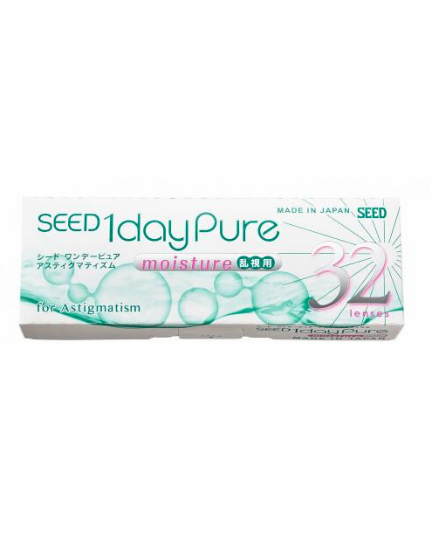 SEED 1day Pure Moisture for Astigmatism daily contact lenses at Hirocon SG, daily disposable lenses made in Japan