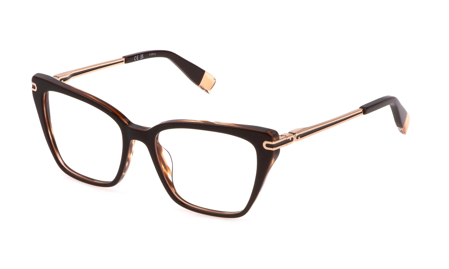 Furla VFU724 optical frame modern feminine acetate metal glasses frames for professional women at Hirocon Singapore