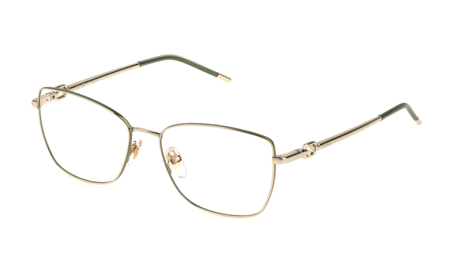 Furla VFU728 eyewear frame elegant contemporary acetate metal glasses frames for modern women at Hirocon Singapore