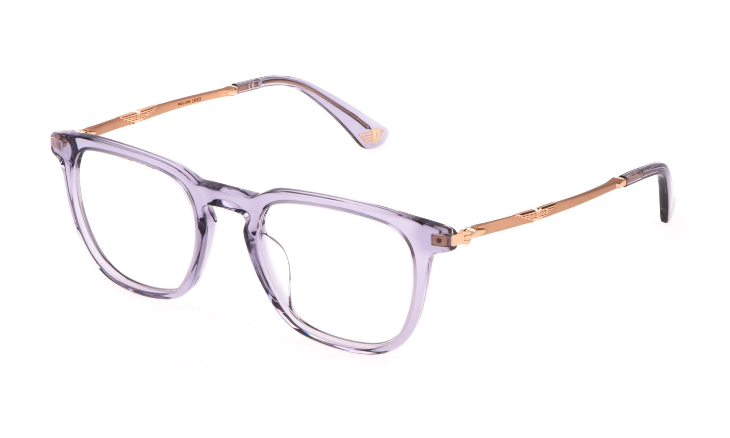 Police VPLL66 optical frame modern masculine acetate metal glasses frames for professional men at Hirocon Singapore