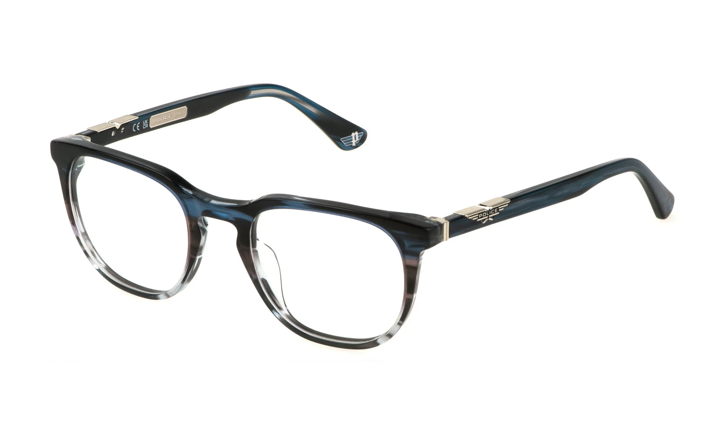 Police VPLL70 optical frame modern masculine acetate metal glasses frames for professional men at Hirocon Singapore