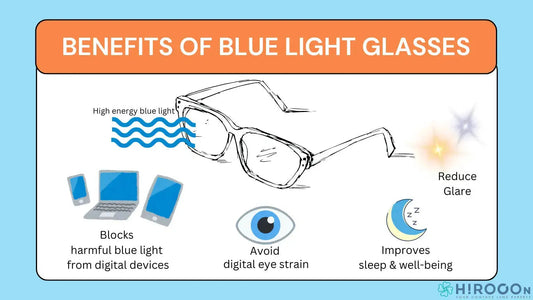 Shamir Blue Zero blue light glasses filtering harmful blue violet light and UV for digital eye strain at Hirocon SG