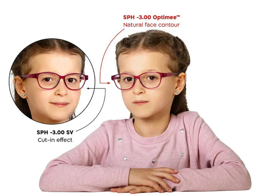 Optimee myopia control lenses featuring peripheral defocus technology for slowing myopia progression in children at Hirocon SG