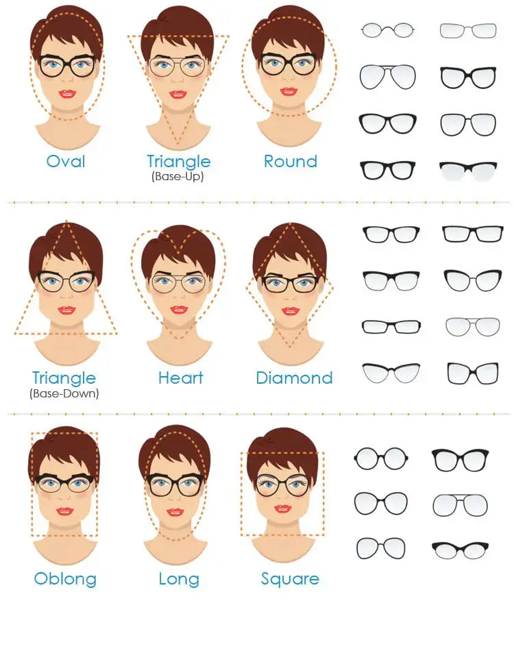 Professional guide to selecting the perfect eyeglass frame shape and size to balance your face features at Hirocon SG