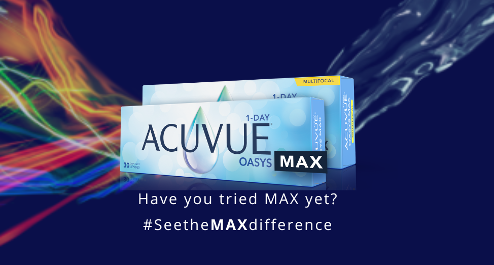 Acuvue Oasys MAX 1-Day daily disposable contact lenses for nearsightedness 4 boxes bundle at Hirocon Singapore
