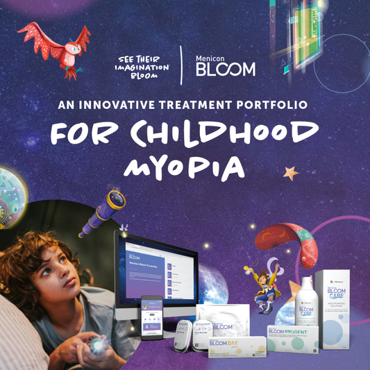 Menicon Bloom Ortho K package including 2 pairs of lenses and full year reviews for myopia control at Hirocon Singapore