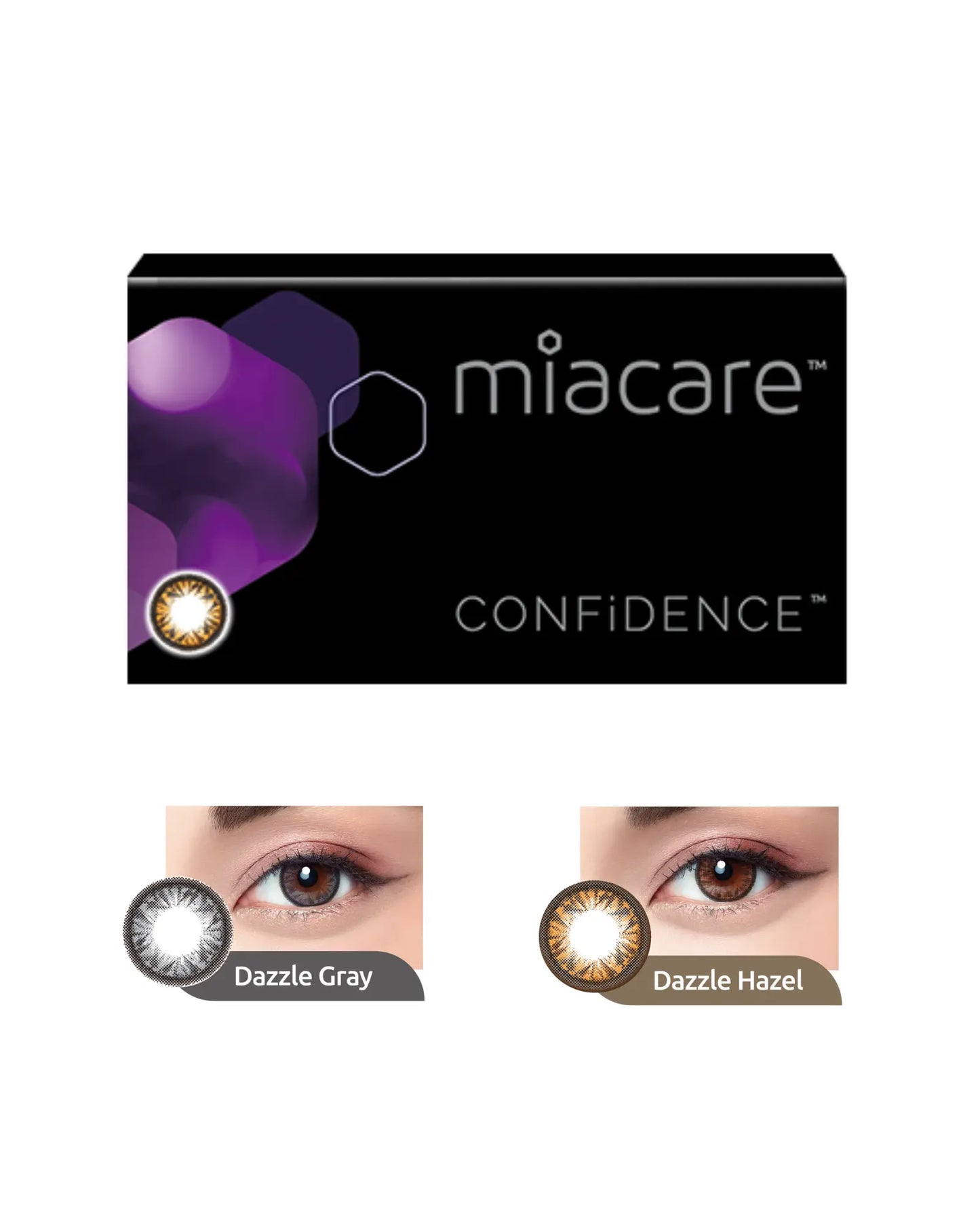 Miacare Confidence Monthly silicone hydrogel contact lenses at Hirocon SG, high oxygen color lenses for eye comfort
