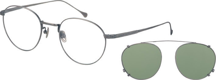 Minamoto MN31006C WP 50 titanium frame with magnetic clip on sunglasses 2 in 1 unisex designer glasses at Hirocon Singapore