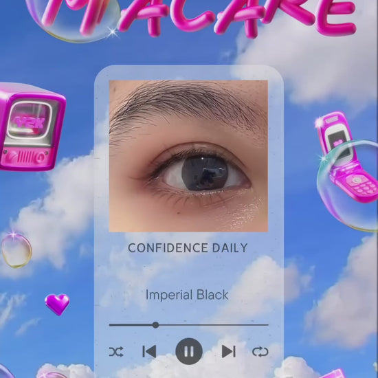 Miacare Confidence 1 Day (Meteor Hazel & Rose) on-eye try-on: Natural daily beauty with 6x oxygen.