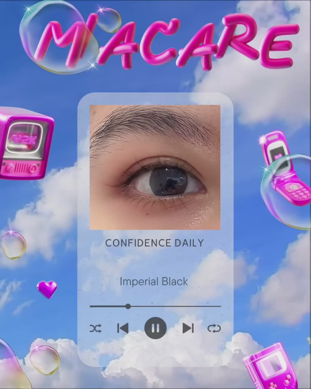 Miacare Confidence 1 Day (Meteor Hazel & Rose) on-eye try-on: Natural daily beauty with 6x oxygen.