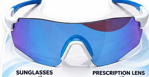 White Blue sports sunglasses
